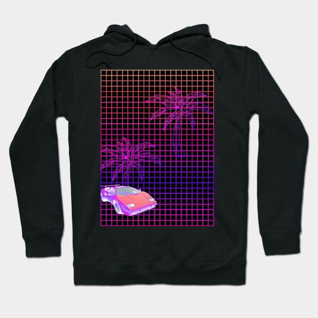 Vaporwave Cruise Hoodie by ssydneyart